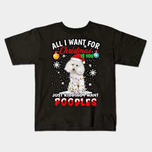 Cute poodle christmas Kids T-Shirt